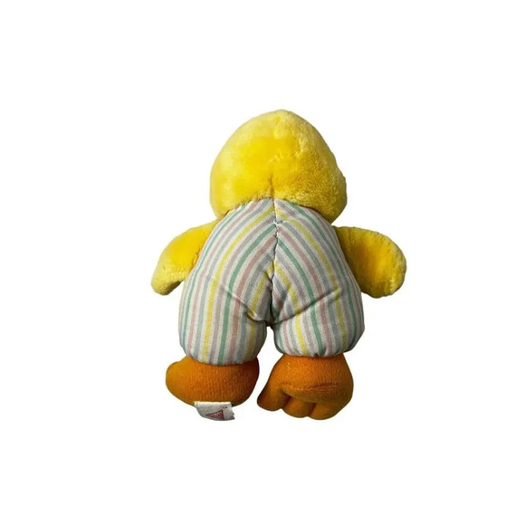 80s Vintage Dakin 1989 Duck Plush Toy – Striped Pants, Soft Yellow Duckling - Picture 3 of 6